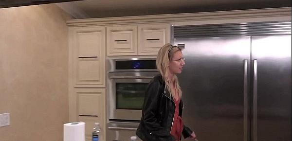  Lesbian couple fucks on the kitchen counter instead of going out